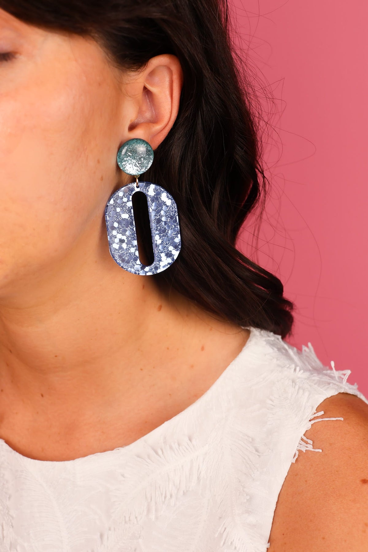 Boucles d’oreilles Alice - Bleu ciel et bleu
