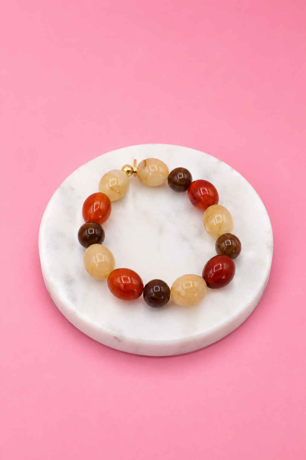 Bracelet Giovanna - Marron, Beige et Ambre