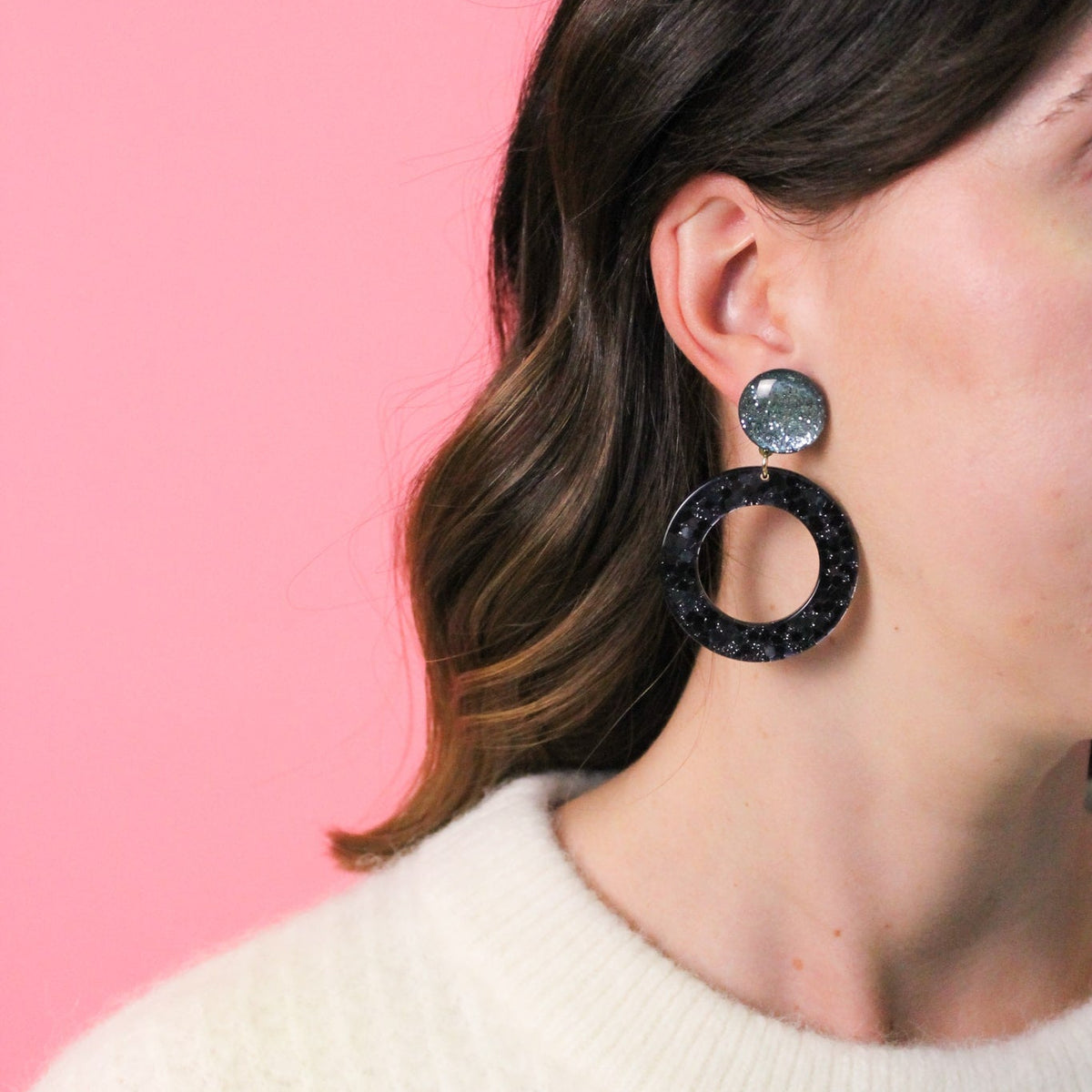 Boucles Esma - Bleu glacier et bleu nuit