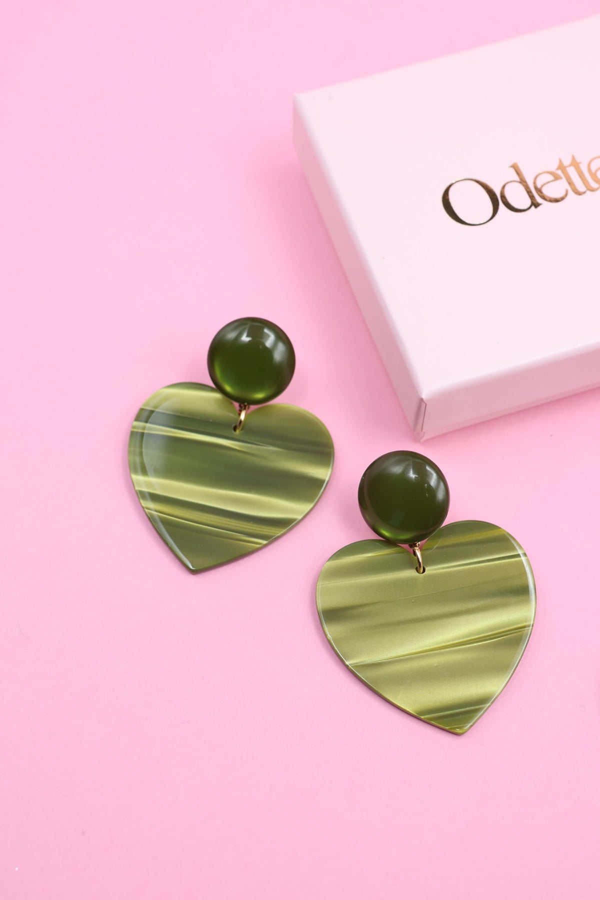 Boucles d'oreilles Coeur - Pistache