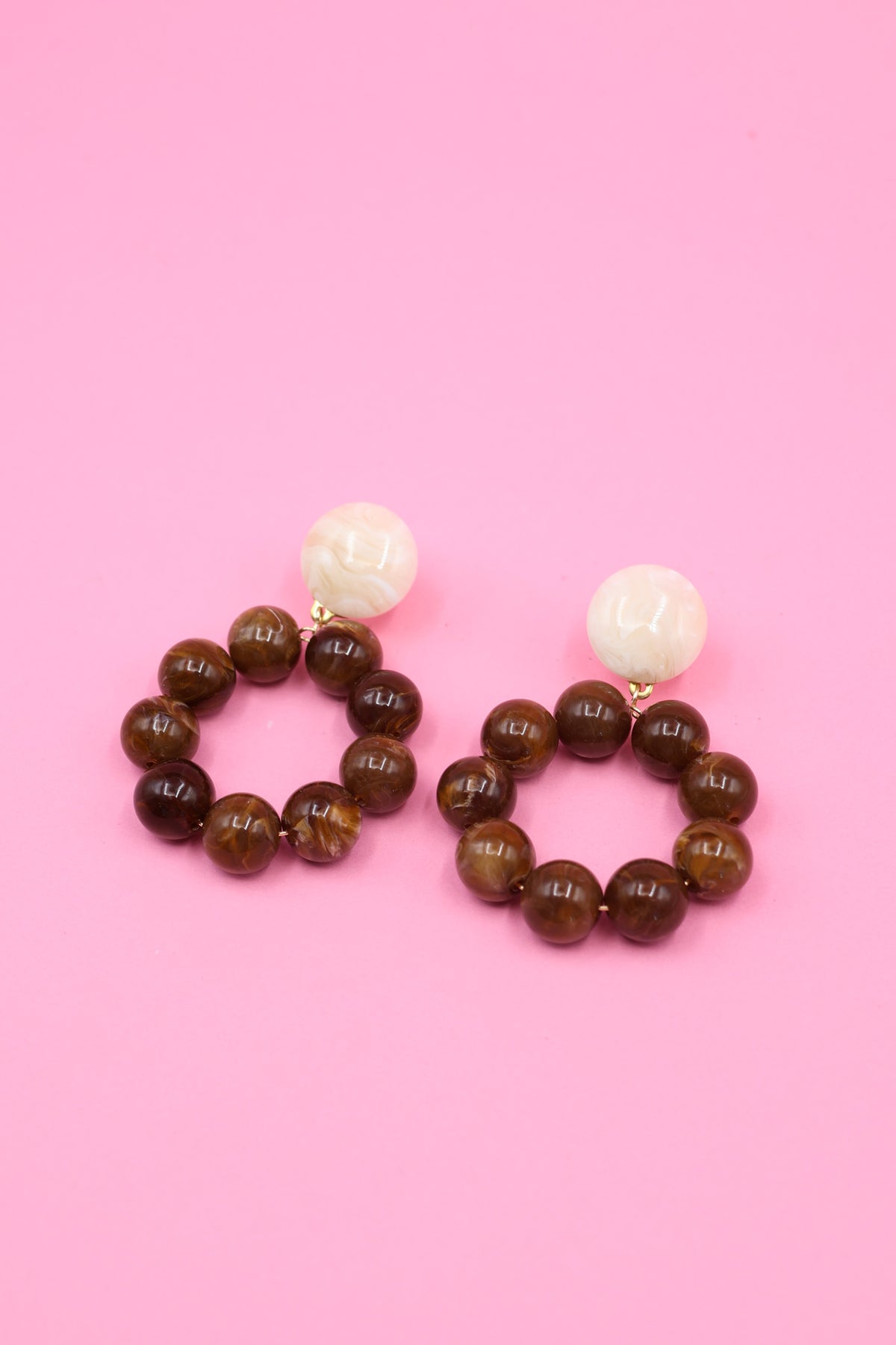 Boucles Gigi – Crème et Marron