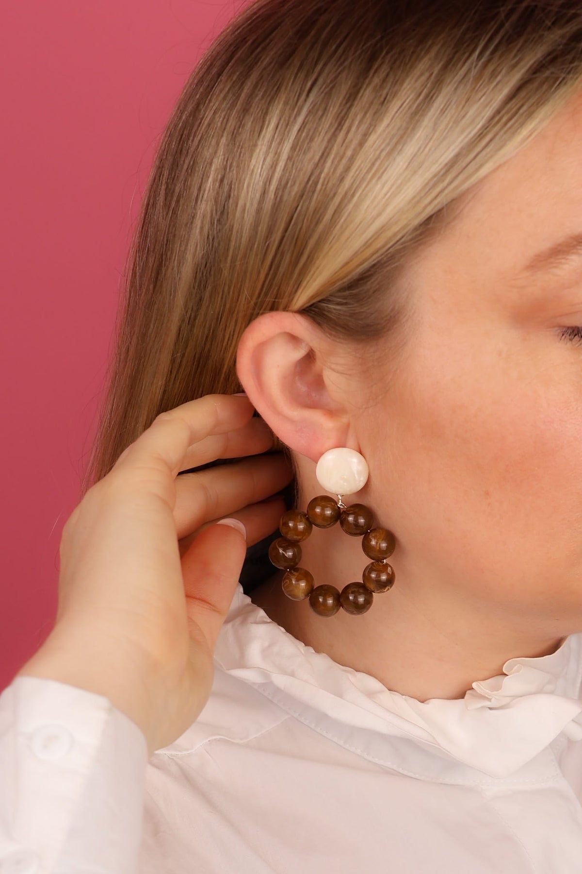 Boucles Gigi – Crème et Marron
