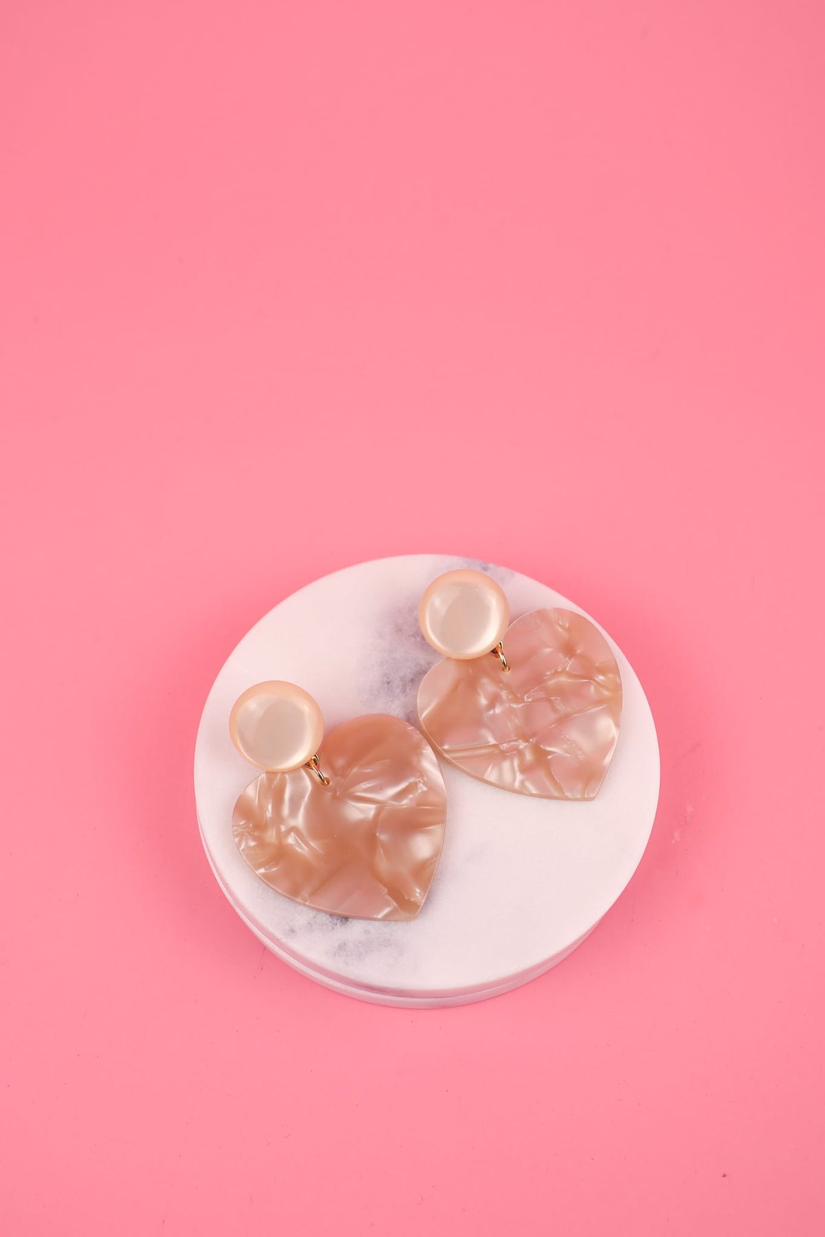 Boucles Coeur - Beige Nacré
